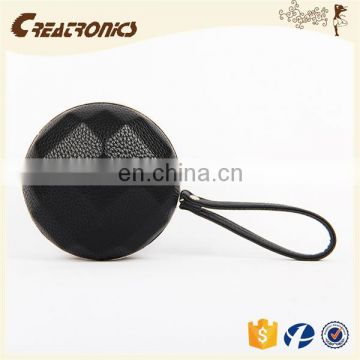 CR 80% customers repeat orders shiny pu surface diamond structure metal frame portable round black new stylish custom coin purse