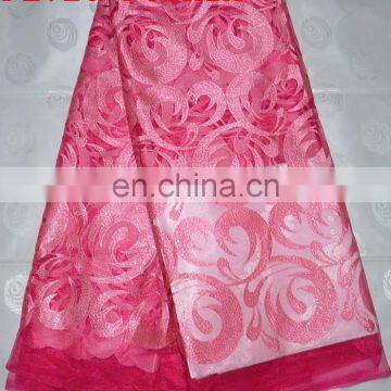 High Quality African Lace Fabric/ Cord Lace/ French Lace/ Guipure Lace/ Cotton Lace FL720 Fuchsia photo-2