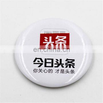 custom round white letters magnetic badge bottle opener/button badge