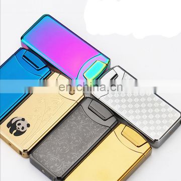 New metal portable lighters rechargeable lighter USB windproof colourful electronic cigarette lighter