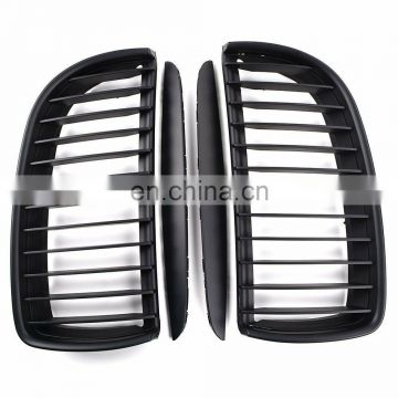 1 Pair Matte  black Single Slat Line Front Grille Kidney grill for BMW 3 Series E90 E91 2005 2006 2007