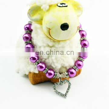 Cute pet pearl necklace cat jewelry love pendant