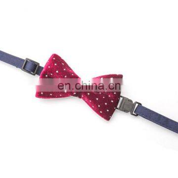 New Autumn and Winter Pet Ornaments British Style Flannel Texture Bright Diamond Dog Bow Tie Cat Bow Tie