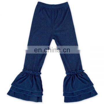 Girl Demin Ruffle Pant Kids Stretchy Pant Jeans Girl Model