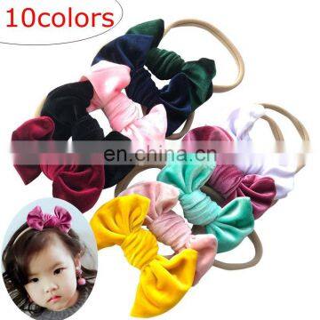 kids hair accessories baby headbands girls pleuche bowknot headband toddler girl hair bows cute nylon hairbands children