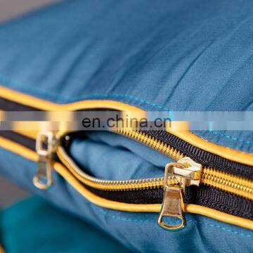 Luxury Cotton Satin Portable Foldable Throw Pillow Travel Sofa Blanket photo-6