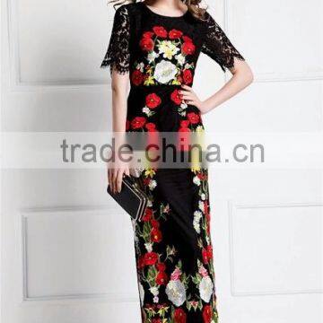 New Style Elegant embroidered dress Ladies Smart Casual Dress For Girls