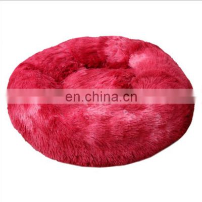 Cross border dog kennel Large, medium and small dogs with thick plush round pet kennel cats and dogs on cat bed