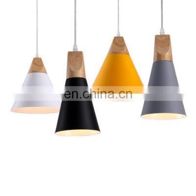 Hot Selling Nordic Metal Wood Pendant Lamp E27 Decorative Hanging Lighting