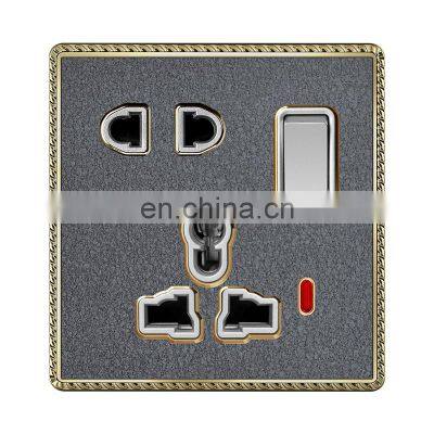 Universal Standard 5-Pin Wall Socket With Switch And Led Light 86mm*86mm Acrylic Panel Sockets And Switches Electrical 16A