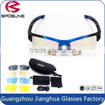 Shatterproof PC lens anti glare outdoor sports sunglasses anti UVA UVB new fashion driving racing glasses