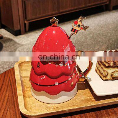 Portable Eco Friendly White High Quality Red Milk Design Korean Luxury Christmas Coffee Pink Mug photo-5