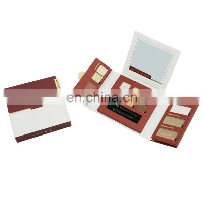 Foldable customizable makeup cosmetics packaging paper cardboard shaped colorful eyeshadow palette packaging container