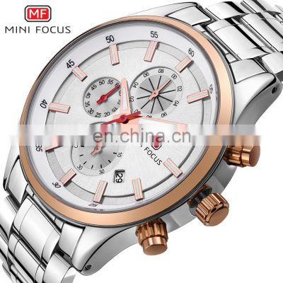 MINI FOCUS MF0081G Luxury Brand Men Watches Stainless Steel Waterproof Quartz Fashion Sport Wristwatches