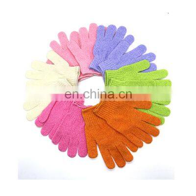 Hot Sale Nylon Body Shower Scrub Bath Gloves Cleaning Massage Beauty Exfoliating Gloves