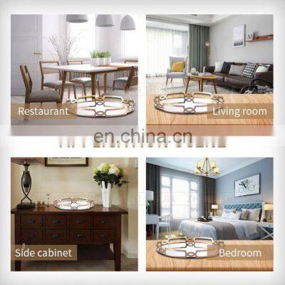 Decorative Mirrored Decor Gold Serve Mirror Tray Of Mirrors For Wed Chocolate Jewelry Perfume photo-5