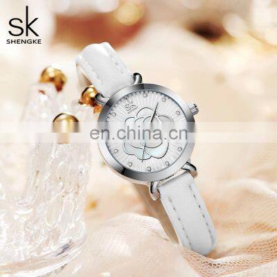 SHENGKEG Wrist Watches for Girls K0148L Fancy Ladies Quartz Wrist watches Fashion Leather Strap Beautiful Girls Watches