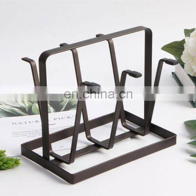 in Stock Factory Wholesale Wrought Iron Cup Holder 6 Glass Cup Holder Cup Drying Holder Home Use kitchen Multi-functional Rack