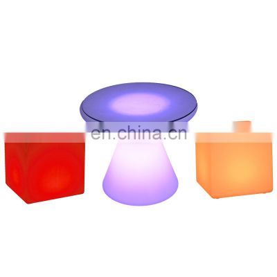 bar stools and tables led cube seating plastic club furniture light up table and chairs