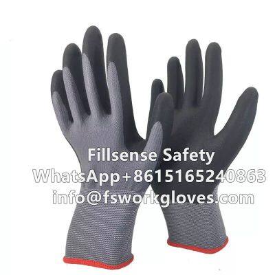 15G Nylon Spandex Liner Micro Foam Coated Firm Grip Best Gloves for Construction Workers photo-3