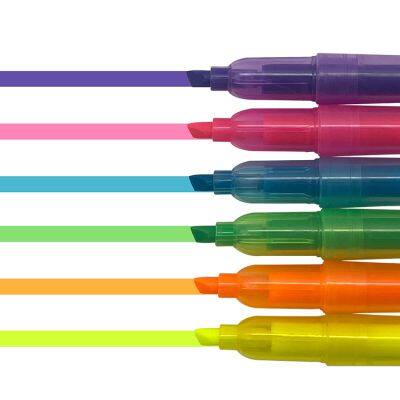 Free Sample Factory Custom Cheap Cute Fluorescent High Reflective Colored Mini Highlighter Marker Pen Set for Promotional photo-3