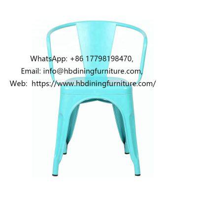 Hollow back iron chair