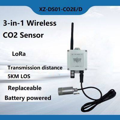 LoRa Agriculture Sensor 3-in-1 Wireless Temperature Humidity and Carbon Dioxide Sensor for Greenhouse CO2 Monitoring