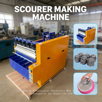 Home Cleaning Product Machinery 0.13MM Stainless Steel Wire Scourer Making Machine
