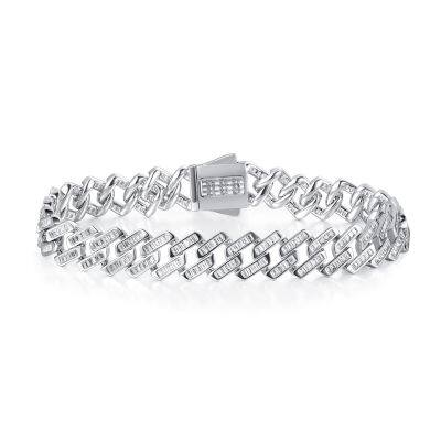 Width Bling CZ Miami Cuban Link Chain Bracelet Hip Hop Micro Pave 5A Clear Cubic Zirconia Cuban Jewelry For Men photo-5