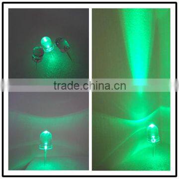 Foggy Green Color 10mm round led lamp 20-30 degree