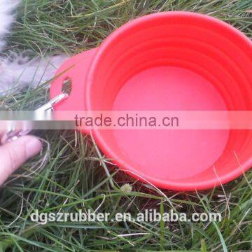 Protable Durable Food Grade Folding Silicone Pet Dog Bowl photo-3