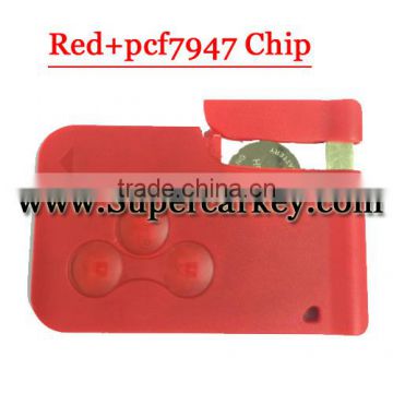 Best quality 3 Button Remote Smart Card Red Colour for Renault Megane