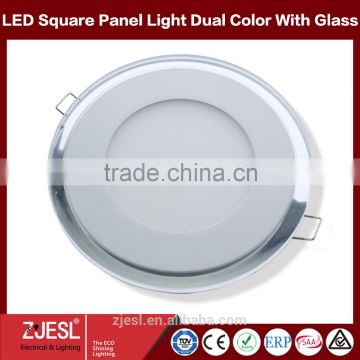 Double color TUV led downlight 7w glass housing led round panel light