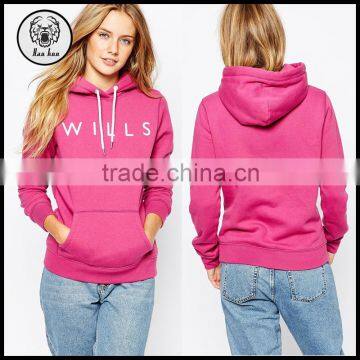 Cute Pink Women Fleece Hoodie with Drawstring