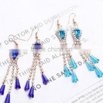 Latest Model Fashion Rhinestone Long Tassel Earrings photo-2