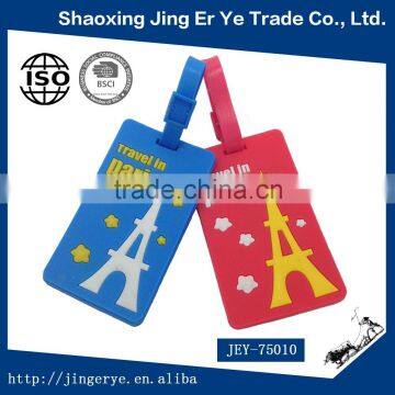 promotional wholesale custom made plastic pvc Paris traveling luggage tags