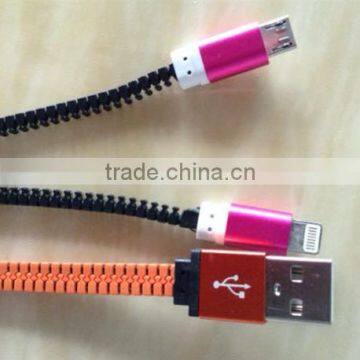 2016 Hot New Best Selling 2 in 1 Zipper Usb Cable Aluminum Charging Cable Usb Exoress China photo-4