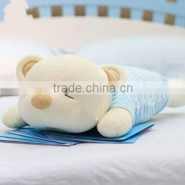 Plush Toy Sleeping Bear/Soft Gift Toy Laying Bear With Eyes Close to Sleep/Stuffed Toy Bear With Colorful T-Shirt photo-3