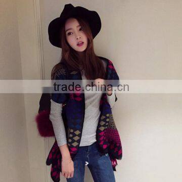 Winter Warm Fashion Ladies Cashmere Tartan Shawl Scarf Manufacturer photo-2
