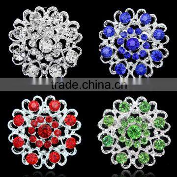 New Fashion Beauty Charm Silver Plated Flower Crystal Rhinestone Brooch Pin