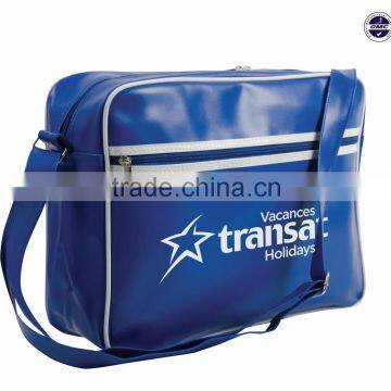 blue quality fashional pu messenger bag for young people