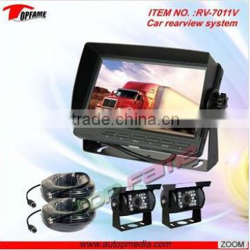 RV-7011V quad vision car camera reversing kit with 7inch TFT LCD monitor, HD night vision camera