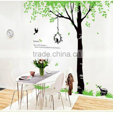 Removable Wall Stickers Environmental Green Treetops Study Bedroom Living Room TV Wall Background Trees Bird Dining Wall Sticker