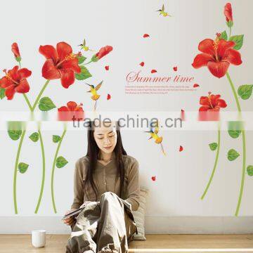 ALFOREVER pvc beautiful corn poppy wall decals