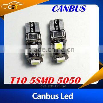 T10 5smd 5050 LED car Light Canbus W5W 194 5050 SMD LED Error Free White Light Bulbs