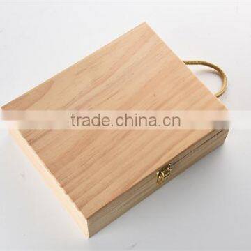 Packaging Pine Wooden Wine Box With Rope Handle photo-5