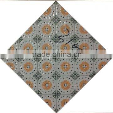 300x300mm basic yellow flower design polished crystal tiles