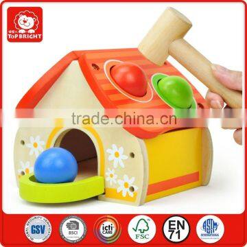 4 wood ball with a hammer handmade wooden toys house pounding kids learning toys percussion music educational toys for kids