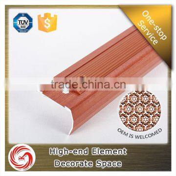 2016 Hottest Wood Grain Bullnose Non-slip Aluminium Carborundum Stair Nosing for Stair photo-3