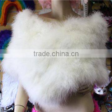 Bridal Dress White Turkey Feather Shawl For Dress Up photo-6